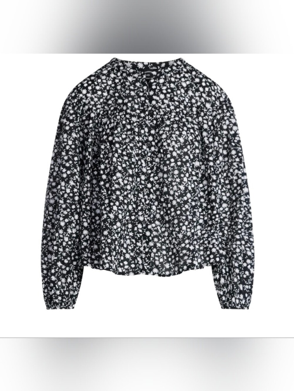 Scoop Women's Flowy Cotton Blouse with Long Sleeves